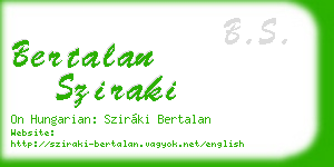 bertalan sziraki business card